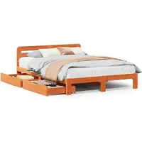 vidaXL Bedframe zonder matras massief grenenhout wasbruin 160x200 cm