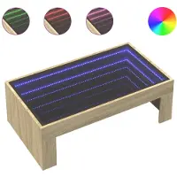 vidaXL Salontafel met Infinity LED 90x50x30 cm sonoma eikenkleurig