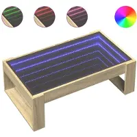 vidaXL Salontafel met Infinity LED 90x53x30 cm sonoma eikenkleurig
