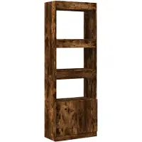 vidaXL Hoge kast 63x33x180 cm bewerkt hout gerookt eikenkleurig