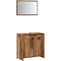 vidaXL Badkamerkast met spiegel bewerkt hout oud houtkleurig
