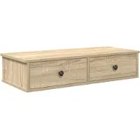 vidaXL Wandschap met lades 80x34x17 cm bewerkt hout sonoma eikenkleur
