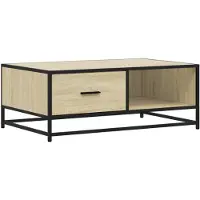 vidaXL Salontafel 90x57x35 cm bewerkt hout en metaal sonoma eiken