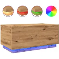 vidaXL Salontafel met LED-verlichting 90x50x40cm artisanaal eikenkleur