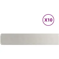 vidaXL Gazonrand 10 st 20 x 103 cm Roestvrij staal zilver