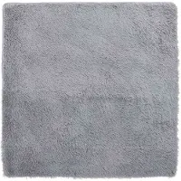 vidaXL Hoogpolig vloerkleed NAVARRA 120x120 cm polyester lichtgrijs