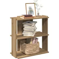 vidaXL Boekenkast 3-laags 60x30x60 cm bewerkt hout artisanaal eiken
