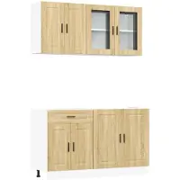 vidaXL 4-delige Keukenkastenset Porto bewerkt hout sonoma eikenkleur