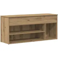 vidaXL Schoenenbank 102x30,5x45 cm bewerkt hout artisanaal eikenkleur