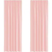 vidaXL Gordijnen voile met lussen 2 st 140x260 cm roze