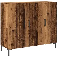 vidaXL Dressoir 90x34x80 cm bewerkt hout oud houtkleurig