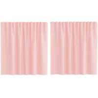 vidaXL Gordijnen voile met lussen 2 st 140x140 cm roze