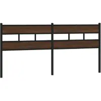 vidaXL Vervangend hoofdbord 180 cm bewerkt hout en staal bruin eikenkleurig