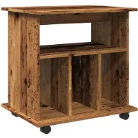 vidaXL Rolkast 60x45x60 cm bewerkt hout oud houtkleurig