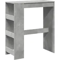 vidaXL Bartafel met rekken 90x40x103,5 cm bewerkt hout betongrijs