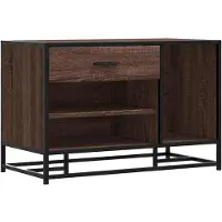 vidaXL Schoenenbank 80x40x53,5 cm bewerkt hout en metaal bruin eiken