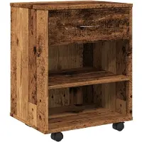 vidaXL Rolkast 46x36x59 cm bewerkt hout oud houtkleurig
