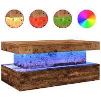 vidaXL Salontafel met LED-verlichting 90x50x40 cm oud houtkleurig