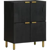 vidaXL Dressoir 60x33x75 cm bewerkt hout zwart