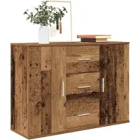 vidaXL - Dressoir - 90x29,5x65 - cm - bewerkt - hout - oud - houtkleurig