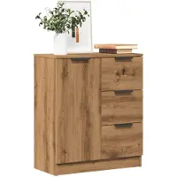 vidaXL Dressoir 60x30x70 cm bewerkt hout artisan eikenkleurig