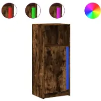 vidaXL Dressoir met LED 42,5x34x100 cm bewerkt hout gerookt eikenkleur