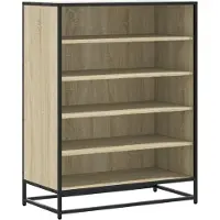 vidaXL Schoenenkast 75x38x97,5 cm bewerkt hout en metaal sonoma eiken