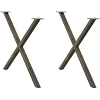 vidaXL Eettafelpoten 2 st X-vormig 90x(72-73) cm staal naturel