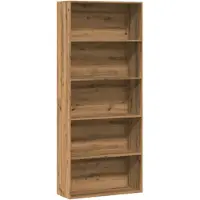vidaXL Boekenkast 80x30x189 cm bewerkt hout artisanaal eikenkleur