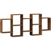 vidaXL Wandschap 159x18x65 cm bewerkt hout oud houtkleurig