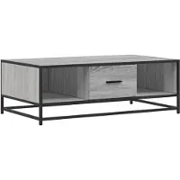 vidaXL Salontafel 100x57x35 cm bewerkt hout en metaal grijs sonoma