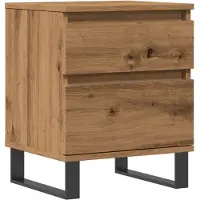 vidaXL Nachtkastje 40x35x50 cm bewerkt hout artisanaal eikenkleur