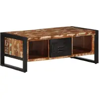 vidaXL Salontafel 90x50x36 cm massief gerecycled hout meerkleurig