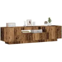 vidaXL Tv-meubel met LED 160x35x40 cm bewerkt hout oud hout