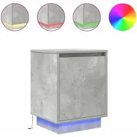 Super Merchant Nachtkastjes met led-verlichting 2 st 38x34x50 cm betongrijs