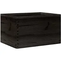 vidaXL Houten kist met handvatten 40x30x23 cm massief grenenhout zwart