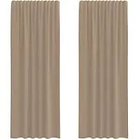 vidaXL Gordijnen voile met lussen 2 st 140x260 cm lichtbruin