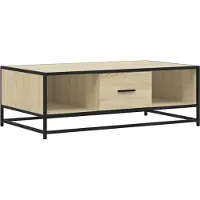 vidaXL Salontafel 100x57x35 cm bewerkt hout en metaal sonoma eiken
