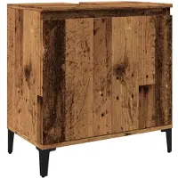 vidaXL Wastafelkast 58x33x60 cm bewerkt hout oud houtkleurig