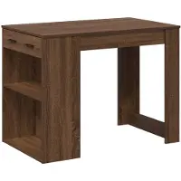vidaXL Bureau met lade en plank 102x62x77,5cm bewerkt hout bruin eiken