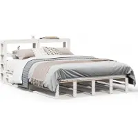 vidaXL Bedframe zonder matras massief grenenhout wit 120x190 cm