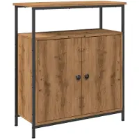 vidaXL Dressoir 70x30x80 cm bewerkt hout artisanaal eikenkleur