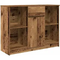 vidaXL Dressoir met lade 101x35x76 cm spaanplaat oud hout