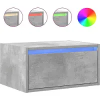 vidaXL Nachtkastje met LED's wandgemonteerd betongrijs