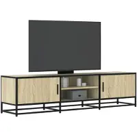 vidaXL Tv-meubel 160x35x41 cm bewerkt hout metaal sonoma eikenkleurig
