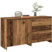 vidaXL 2-delige Dressoirs bewerkt hout oud houtkleurig