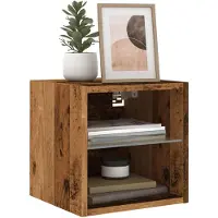 vidaXL Tv-wandmeubel met LED-verlichting 30x28,5x30 cm oud houtkleurig