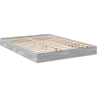 vidaXL Bedframe bewerkt hout grijs sonoma eikenkleurig 140x200 cm