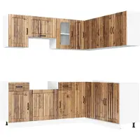 vidaXL 11-delige Keukenkastenset Lucca bewerkt hout oud houtkleurig