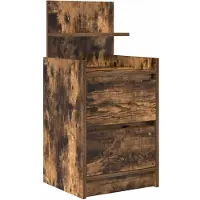 vidaXL Nachtkastje met 2 lades 38x34x80 cm gerookt eikenkleurig